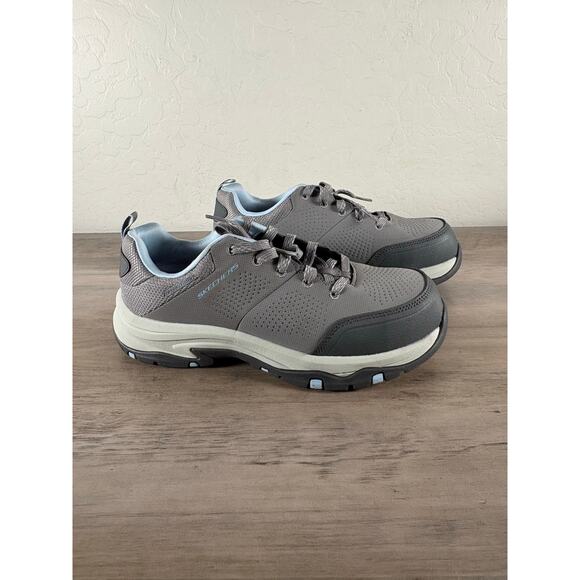 Skechers Shoes - Skechers Trego Gray Blue Comp Toe Safety Shoes Women's Size 7.5 EU 37.5 NWOB